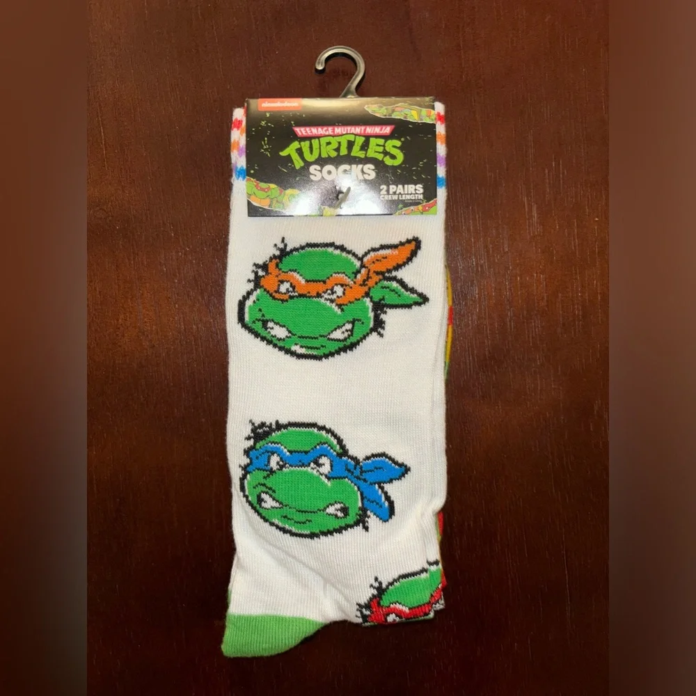 TEENAGE MUTANT NINJA TURTLES NOVELTY CREW SOCKS NWT MEN’S SHOE SIZE 8-12